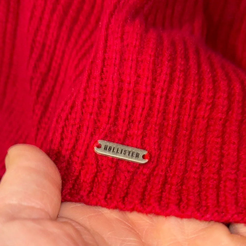 Hollister Red and White Striped Sweater women’s size small